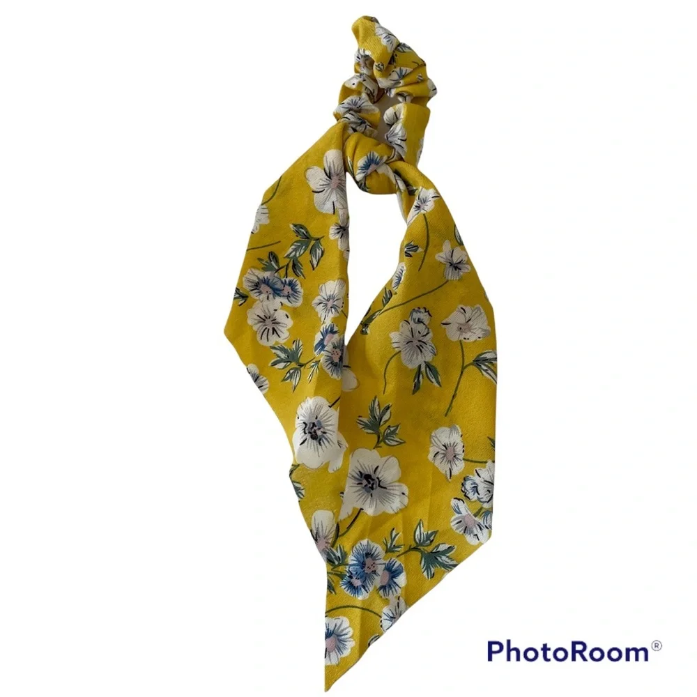 Bundle of Floral and Stripe Hair Scrunchie Scarves Set of 6